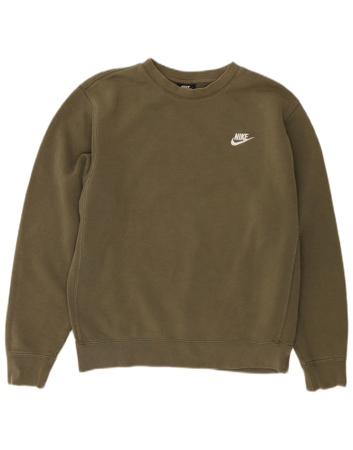 NIKE Hombre Sudadera Jumper Small Caqui Algodón