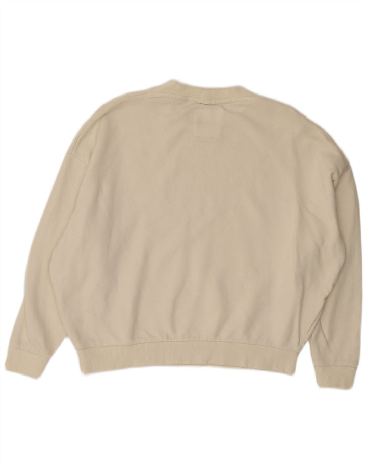 Superdry Mujer Oversize Crop Sudadera Jumper UK 8 Small Off White