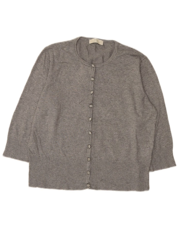 Marks & Spencer suéter tipo cárdigan corto de manga 3/4 para mujer UK 18 XL Gris