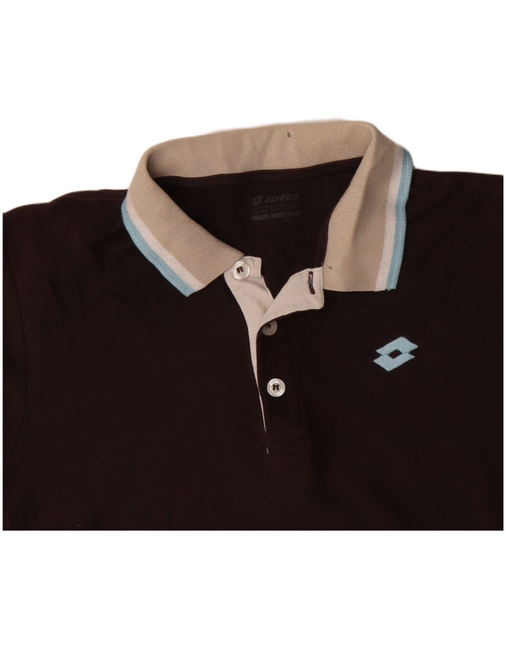 LOTTO Polo Hombre Grande Marrón Algodón