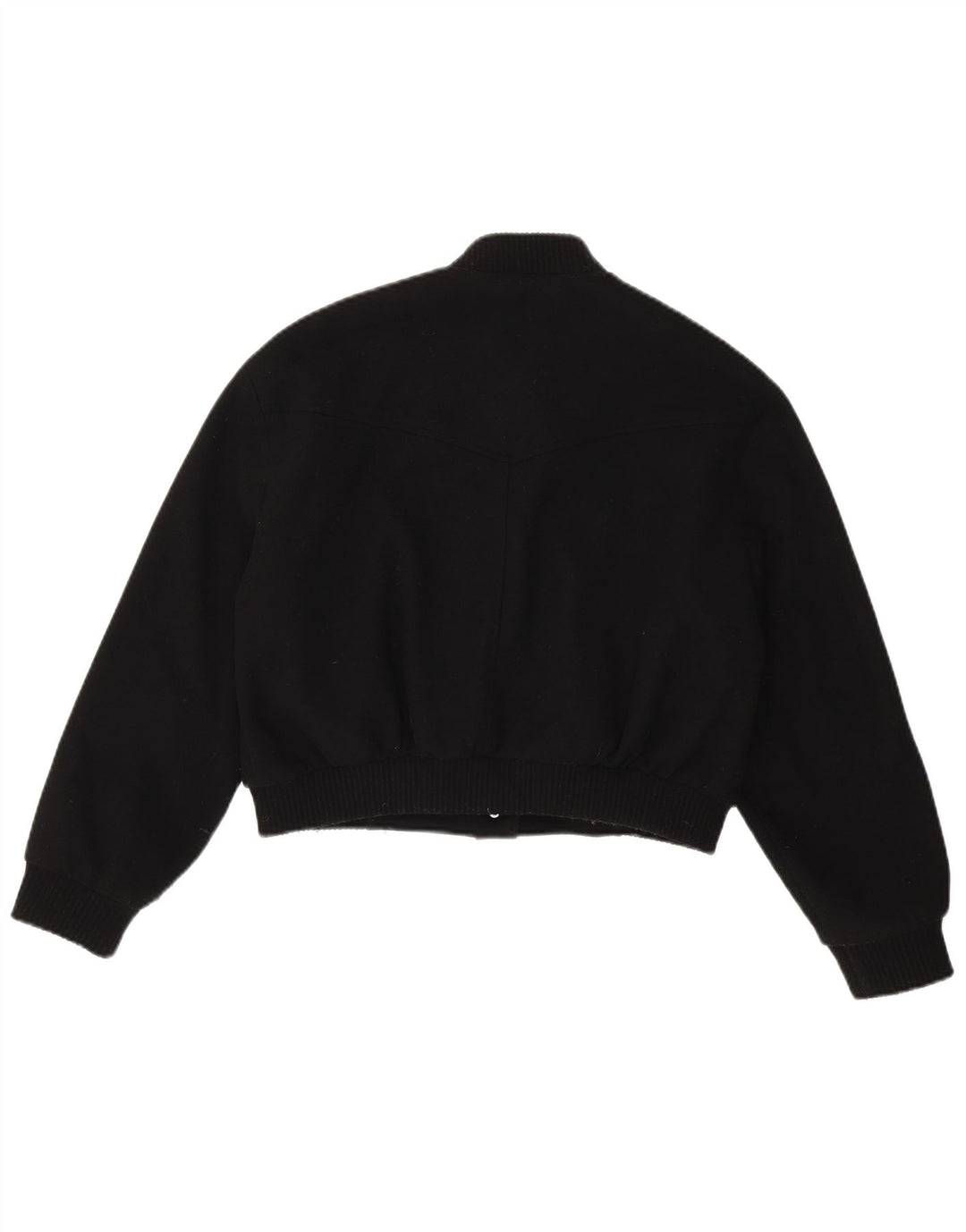 ZARA Chaqueta bomber corta extragrande para mujer UK 10 Small Poliéster negro