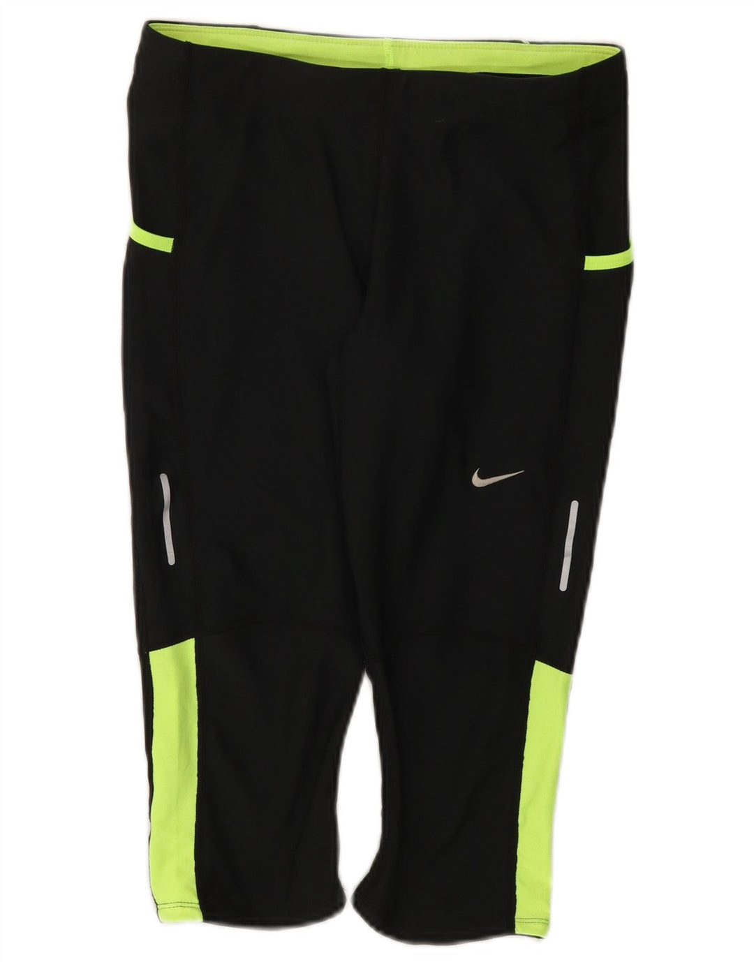 Nike Leggings capri Dri Fit para mujer UK 40 Mediano Negro Colorblock Poliéster