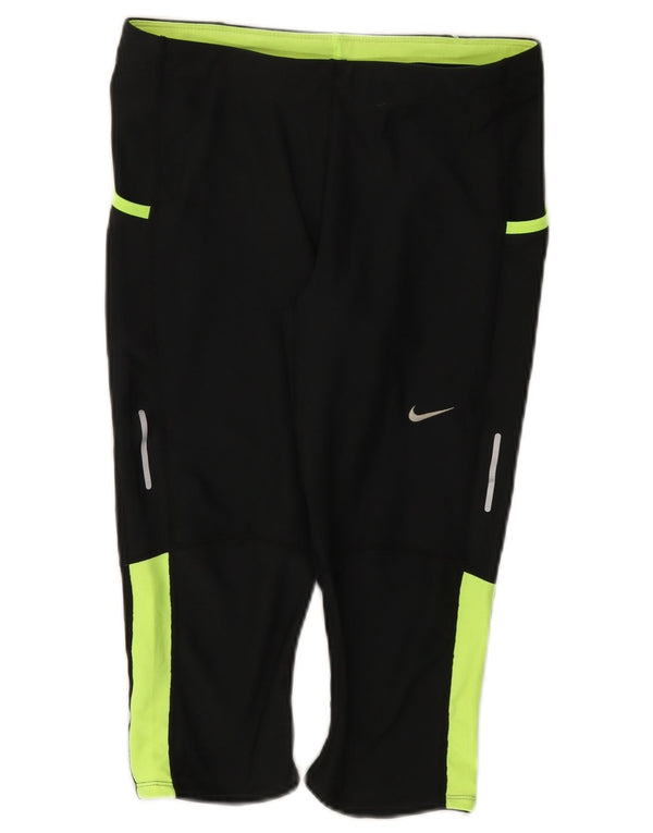 Nike Leggings capri Dri Fit para mujer UK 40 Mediano Negro Colorblock Poliéster