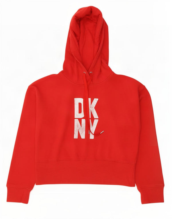 Dkny Jersey con capucha y gráfico de corte extragrande para mujer UK 6 XS Algodón rojo