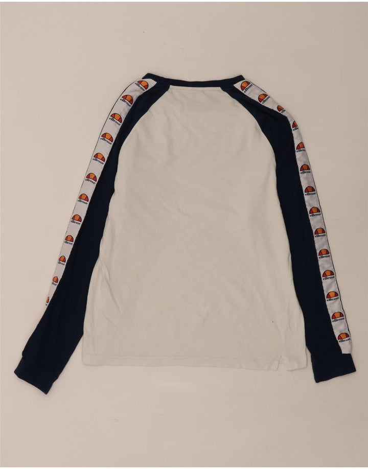 ELLESSE Hombre Top gráfico de manga larga de algodón color block blanco medio