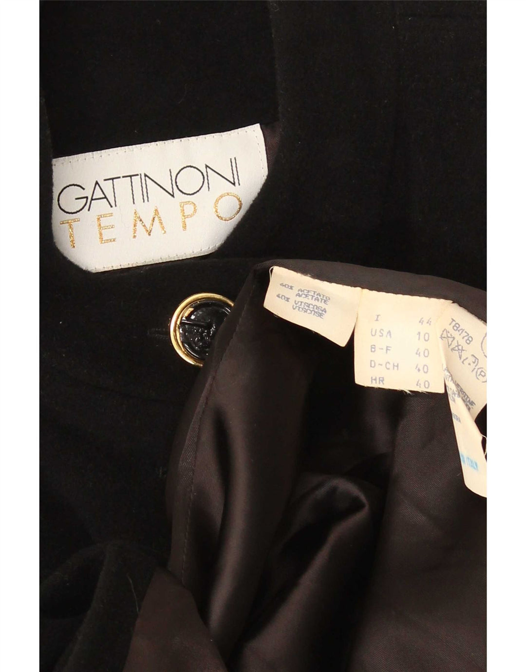 Abrigo Poncho Gattinoni para mujer IT 44 Acetato geométrico negro mediano