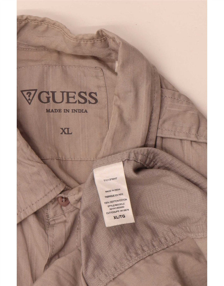 Guess Camisa Militar Hombre XL Algodón Gris