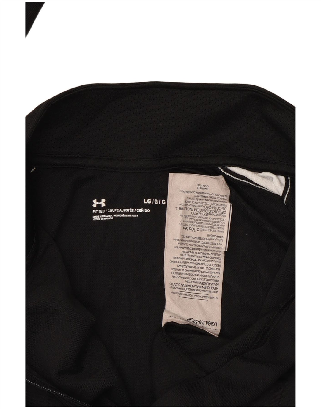 Under Armour Chaqueta tipo top de chándal ajustada para hombre, talla grande, color negro