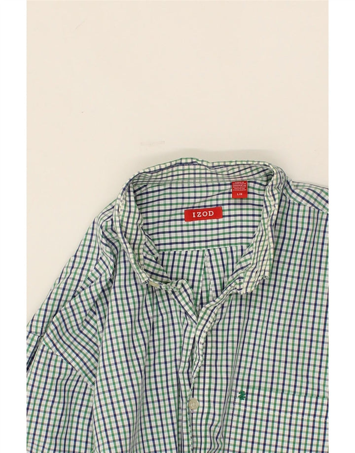 IZOD Mens Shirt Large Green Check Cotton Vintage Izod and Second-Hand Izod from Messina Hembry 