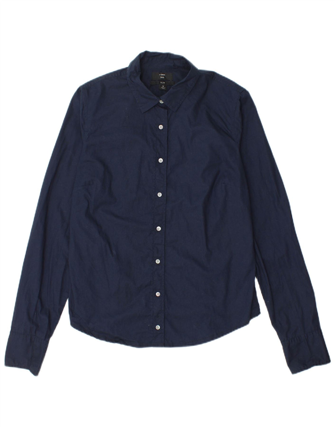 J. Crew Camisa Slim 365 para Mujer US 6 Mediana Azul Marino Algodón