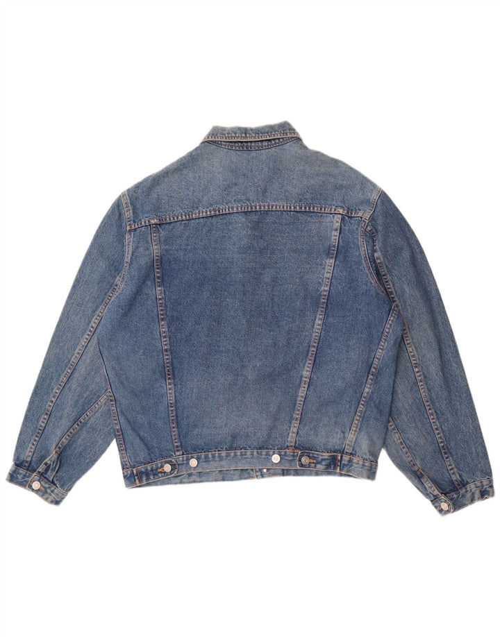 Vintage hombres chaqueta de mezclilla Reino Unido 38 algodón azul medio