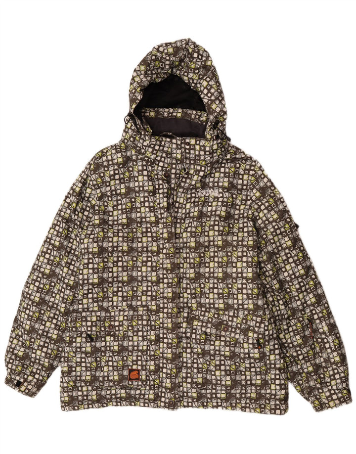 Iguana Chaqueta cortavientos con capucha para mujer EU 46 XL Multicolor Geométrico