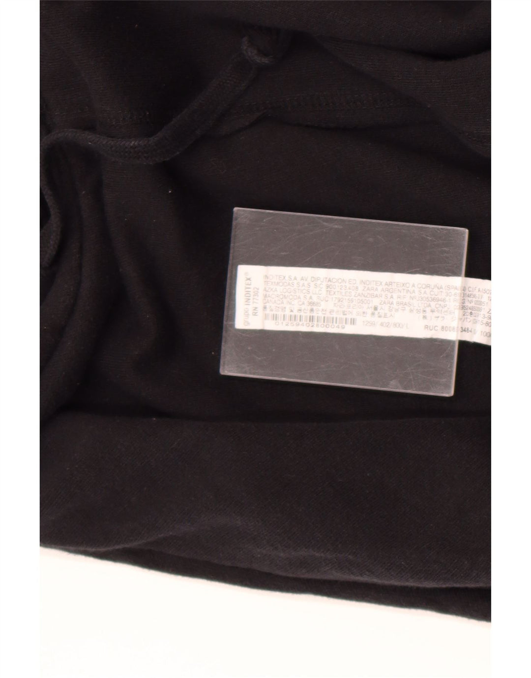 Zara Hombre Sudadera Con Capucha Jersey Grande Negro Algodón