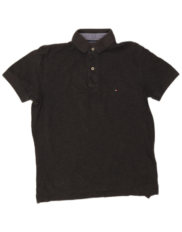 Polo Tommy Hilfiger para hombre de algodón gris pequeño