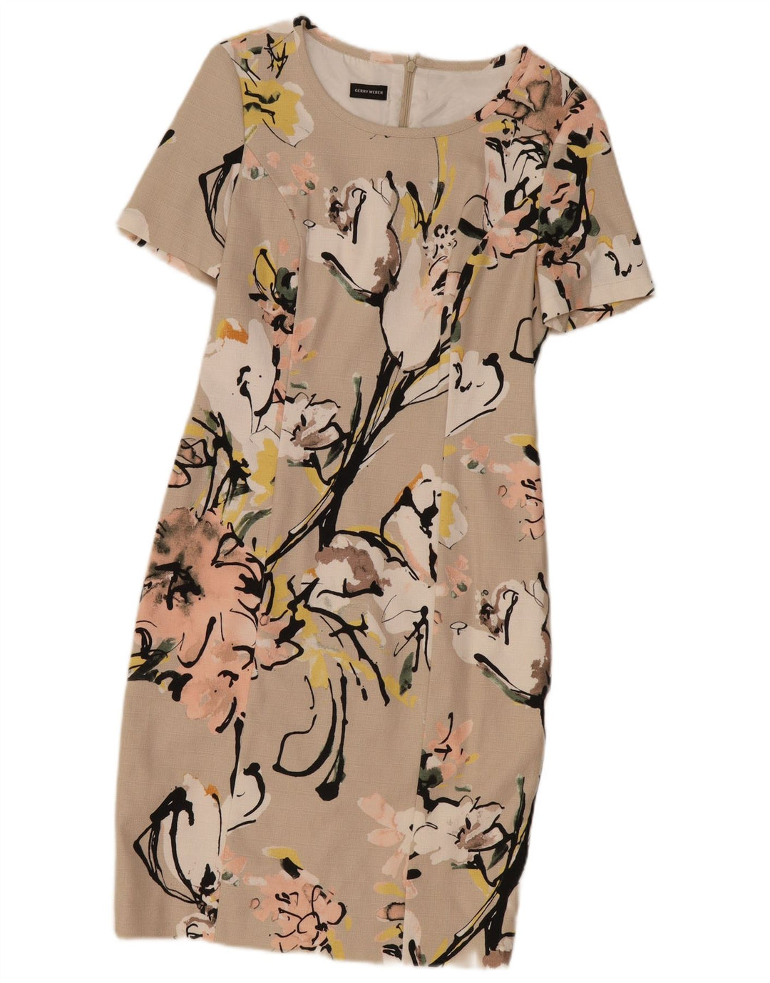 Gerry Weber Vestido tubo para mujer Reino Unido 42 Medio Beige Floral