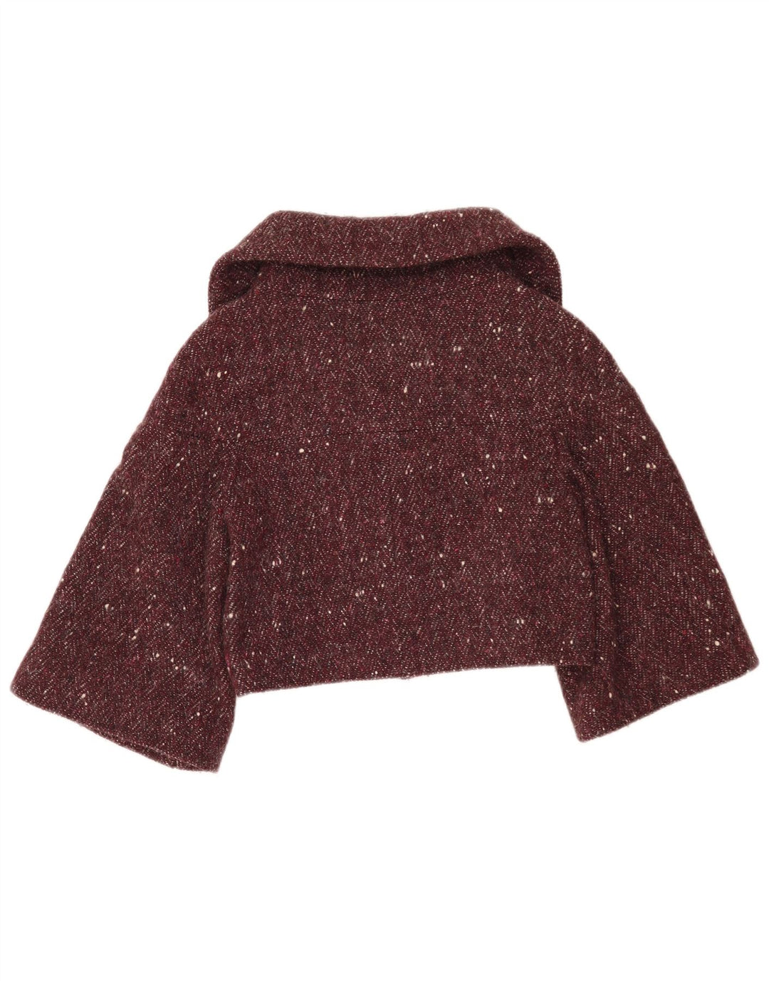 Chaqueta Bolero Mujer Benetton IT 42 Medium Borgoña Lana Moteada