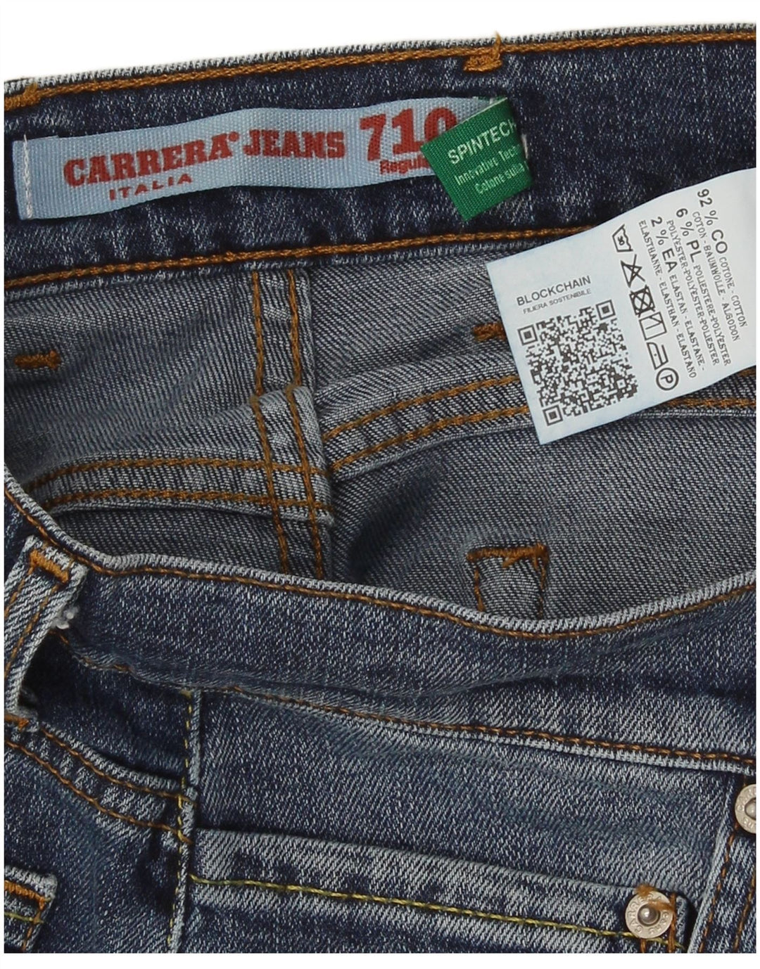 Carrera Hombre 710 Regular Fit Slim Jeans W32 L33 Algodón Azul