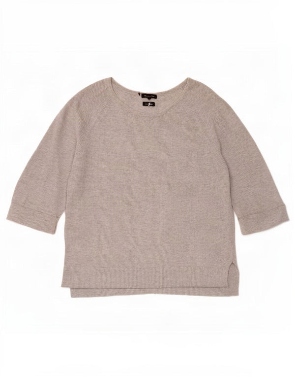 Massimo Dutti Top Mujer Manga 3/4 UK 46 Grande Gris