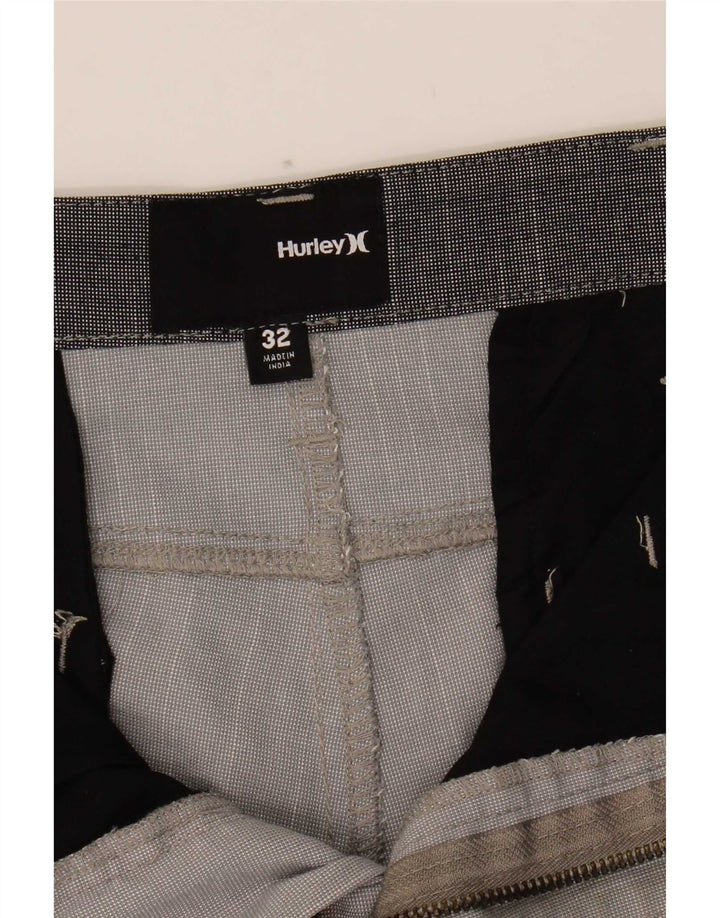 Hurley Pantalones cortos chinos para hombre W32 Poliéster gris medio