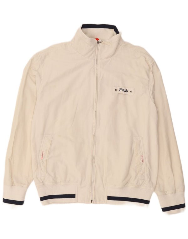 Fila Mens Chándal Top Chaqueta Grande Blanco