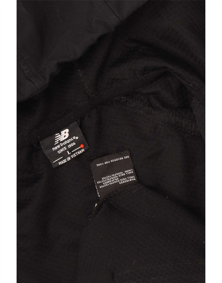 New Balance Chaqueta superior de chándal con capucha para hombre Poliéster negro grande