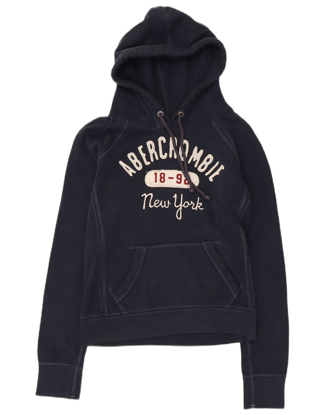 ABERCROMBIE & FITCH Jersey con capucha New York para mujer UK 10 Small Azul marino