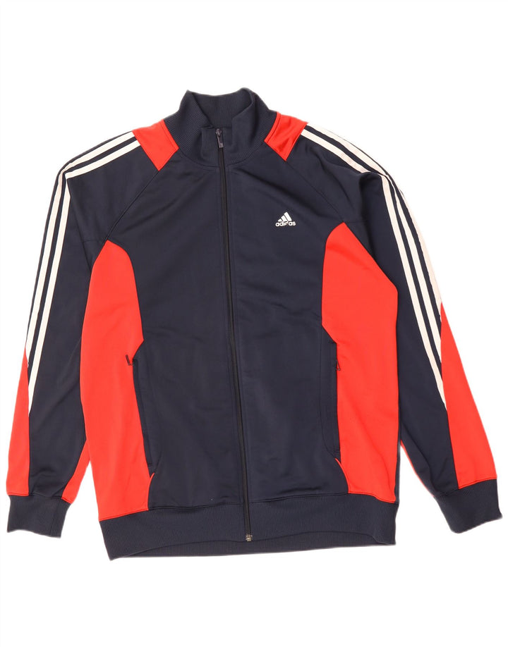 Adidas - Chaqueta de chándal para hombre, talla 42/44, poliéster, color azul marino