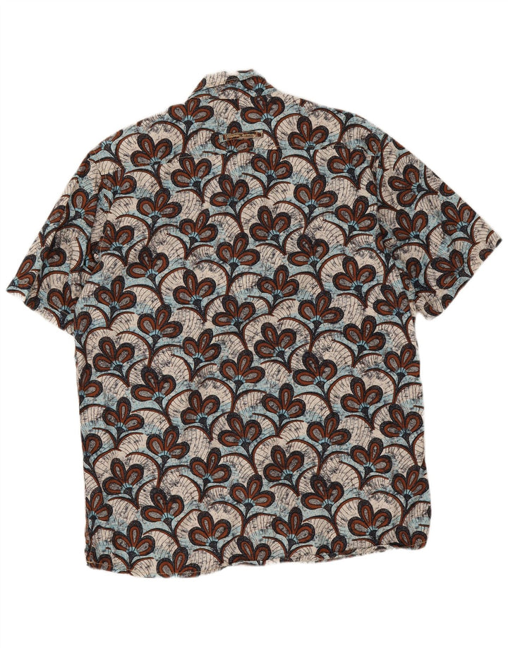 Camel Active Camisa de manga corta para hombre con corte regular y estampado floral multicolor grande