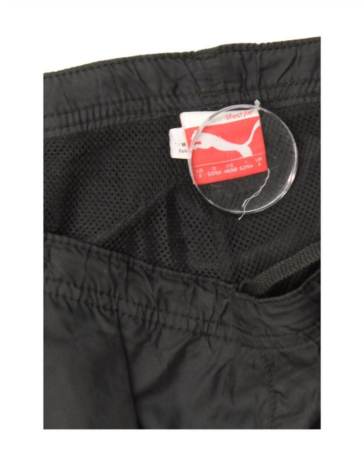 PUMA Pantalones de chándal para hombre, talla grande, nailon negro