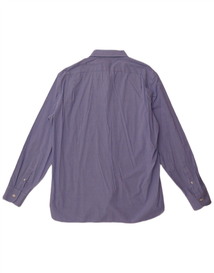 J. Crew Camisa elástica para hombre Talla 17 17/12 XL Azul Vichy