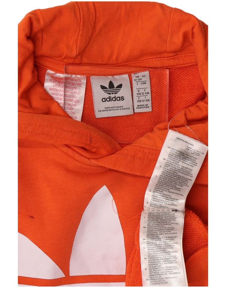 ADIDAS Sudadera con capucha gráfica para niños 12-13 años Algodón naranja