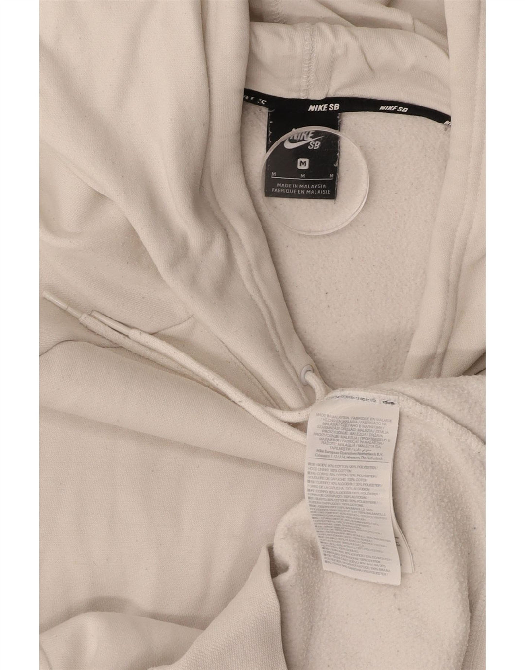 NIKE Sudadera con capucha gráfica para hombre, jersey de algodón blanco mediano