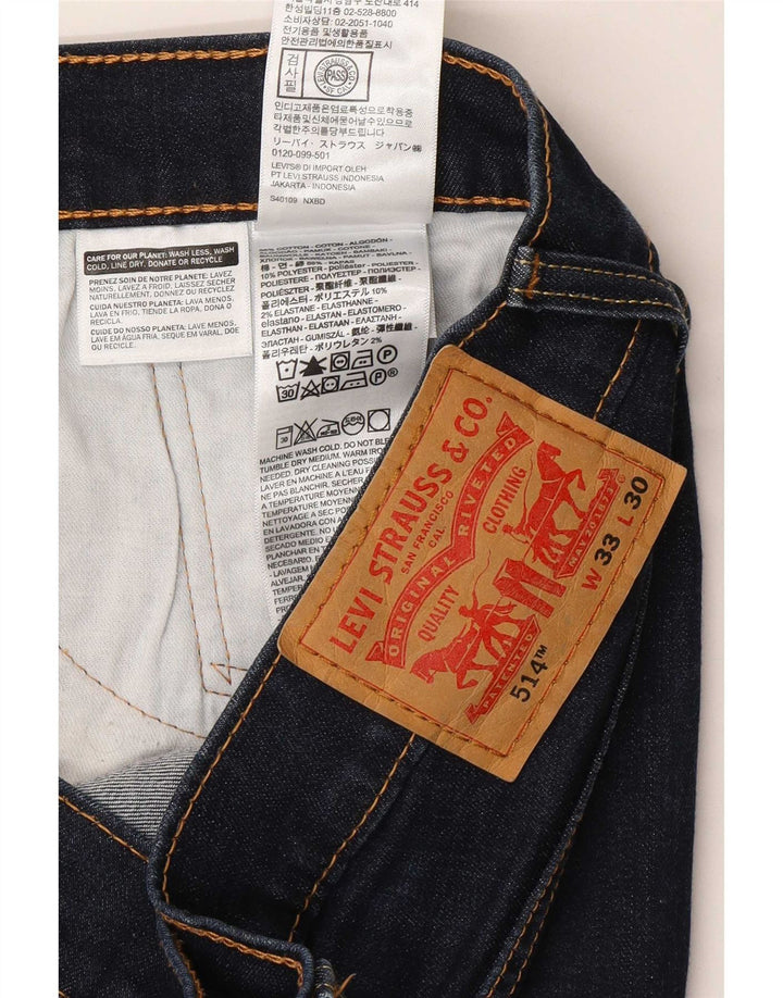 Levi's Hombre 514 Vaqueros Rectos W33 L27 Algodón Azul Marino
