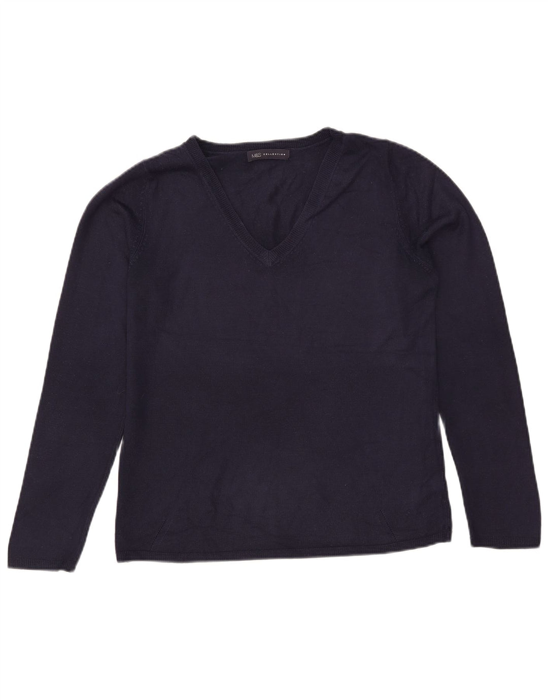 Marks & Spencer Suéter con Cuello en V para Mujer UK 40 Medium Azul Marino