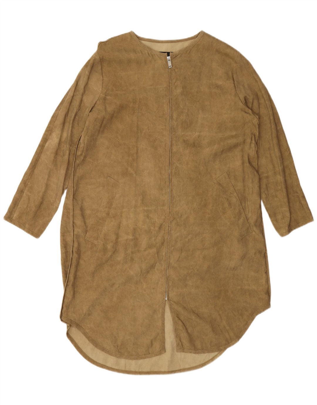 ZARA Vestido Camisero Mujer UK 44 Lyocell Verde Medio