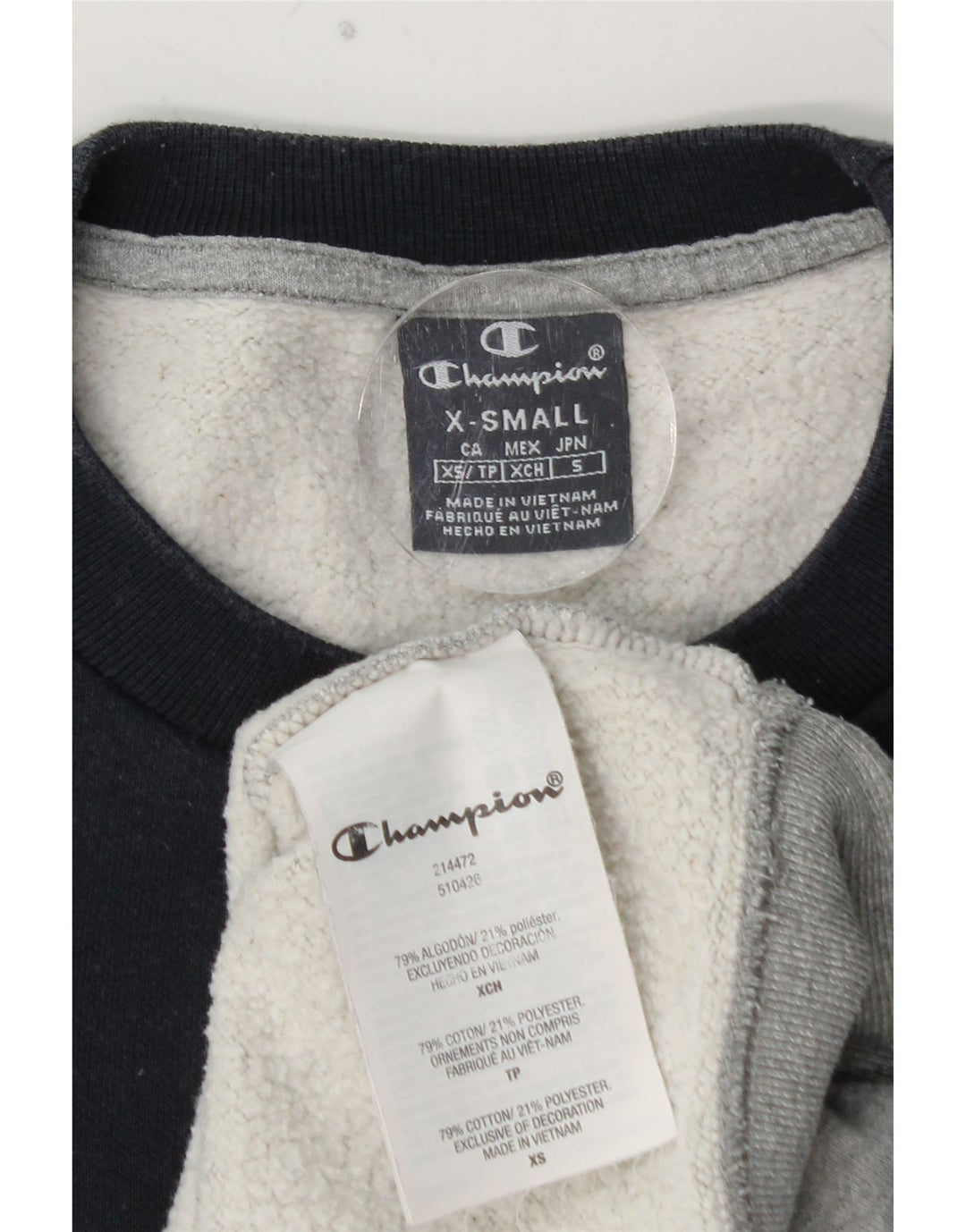 CHAMPION Sudadera tipo jersey para hombre XS Gris Colorblock Algodón