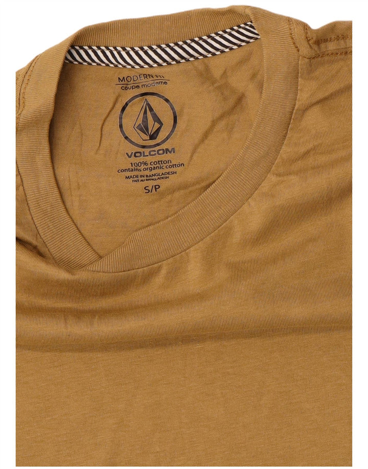 Camiseta Volcom Modern Fit para hombre, talla pequeña, algodón beige
