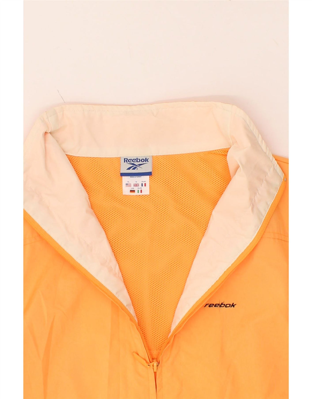 REEBOK Womens Rain Jacket UK 16 Large Orange Polyester Vintage Reebok and Second-Hand Reebok from Messina Hembry 