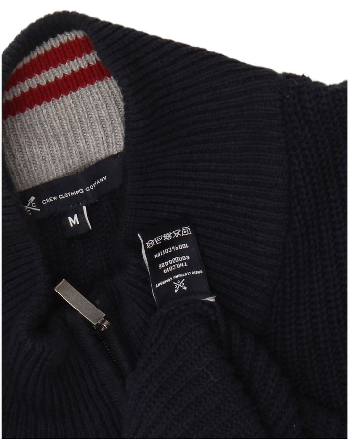 CREW CLOTHING Suéter tipo jersey con cuello y cremallera para mujer UK 40 Algodón azul marino mediano