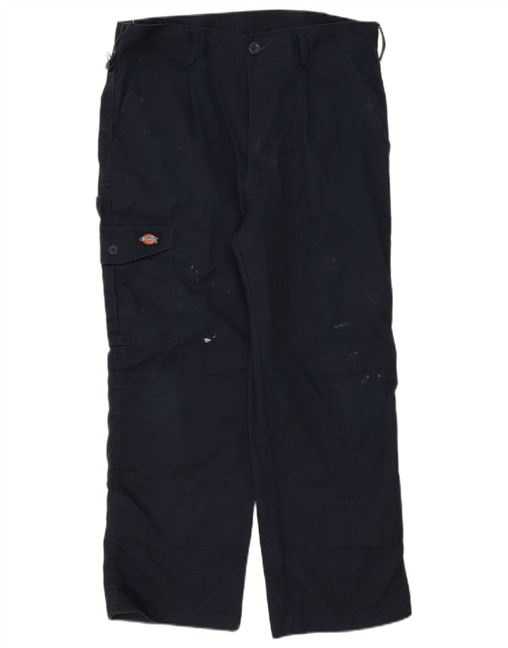 Dickies Pantalones cargo rectos para hombre W34 L26 Poliéster azul marino