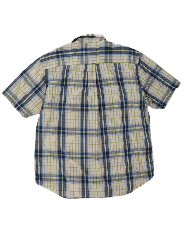 Nautica Camisa De Manga Corta Para Hombre De Algodón Con Cuadros Multicolores Grandes