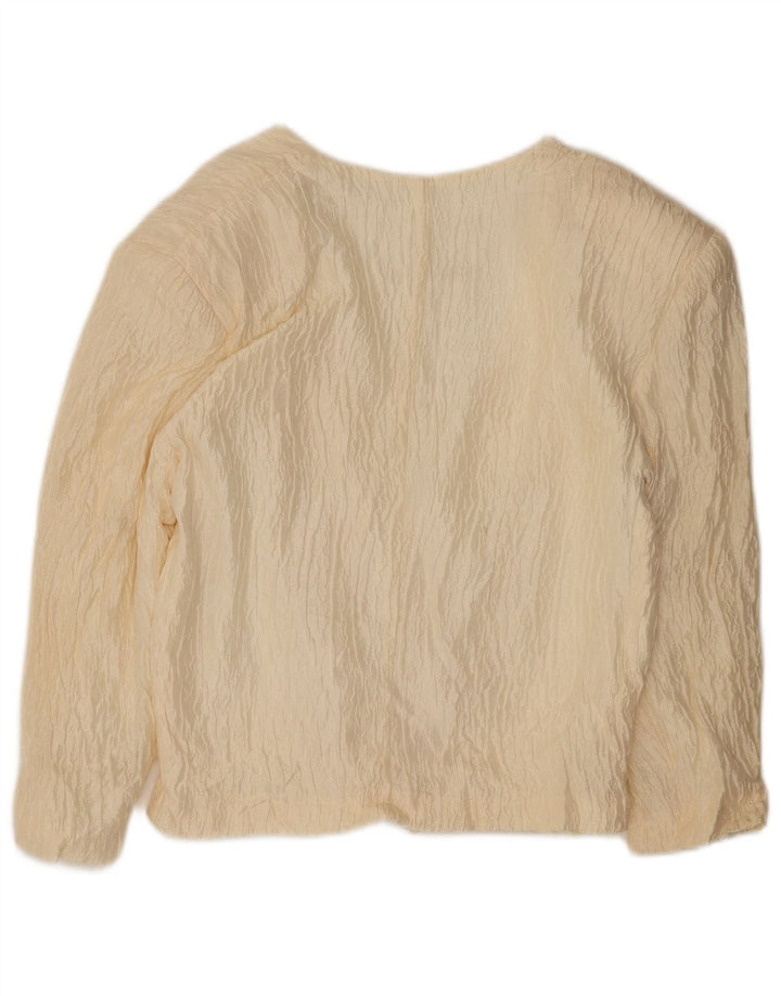 Vintage mujer chaqueta blazer de doble pecho Reino Unido 14 medio blanco apagado