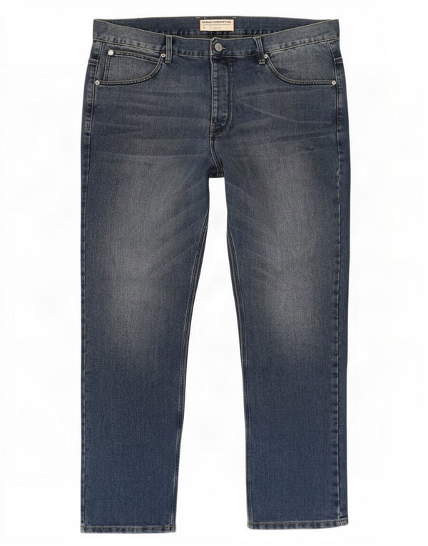 French Connection Vaqueros rectos para hombre W44 L34 Algodón azul marino