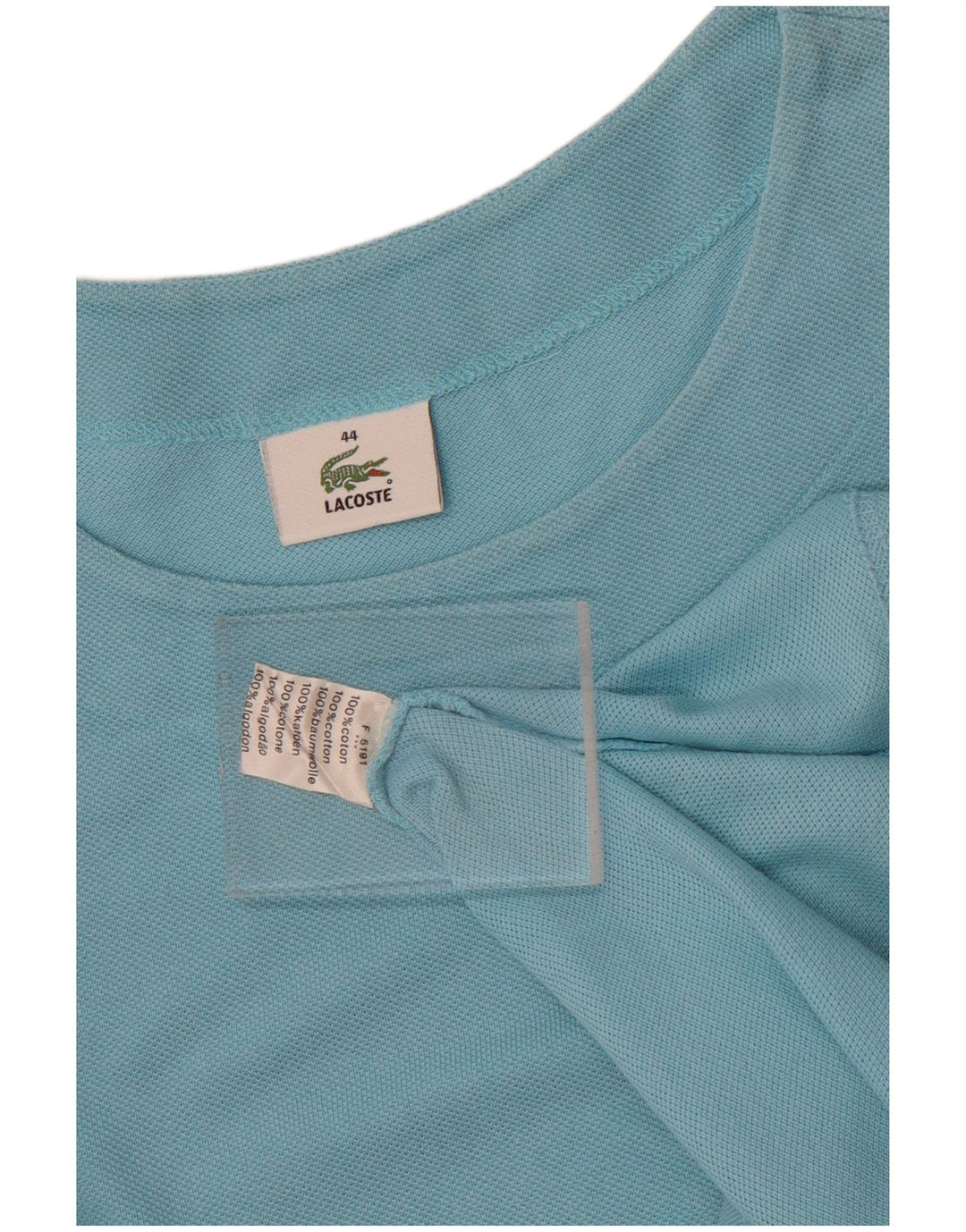 Camiseta Lacoste Mujer Top Talla 44 Grande Algodón Azul