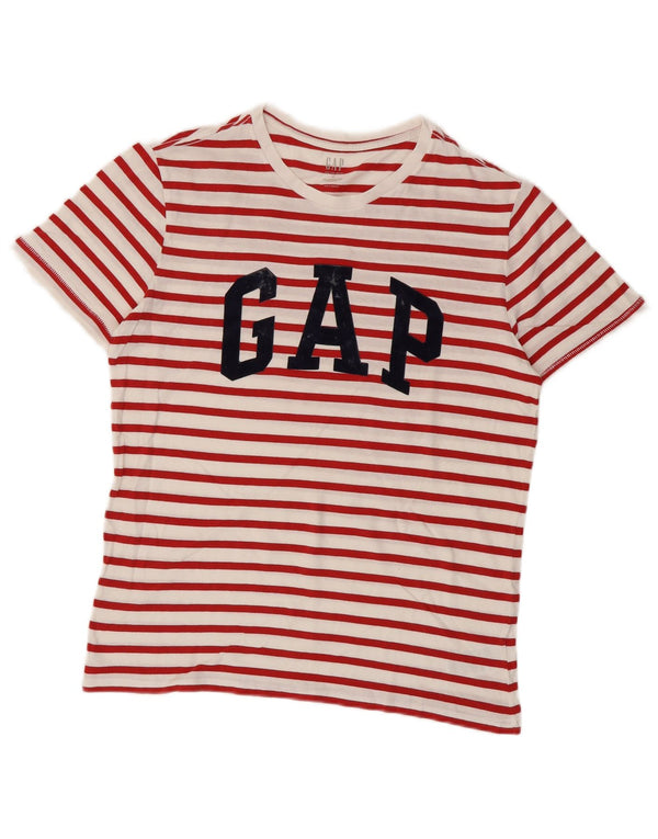 Gap Camiseta gráfica para mujer Top UK 44 Algodón a rayas rojas medianas