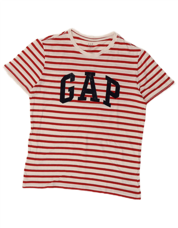 Gap Camiseta gráfica para mujer Top UK 44 Algodón a rayas rojas medianas