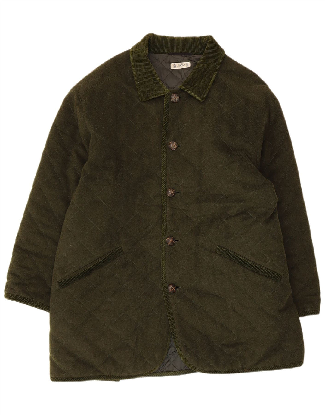Vintage hombres chaqueta acolchada tamaño 40 verde grande