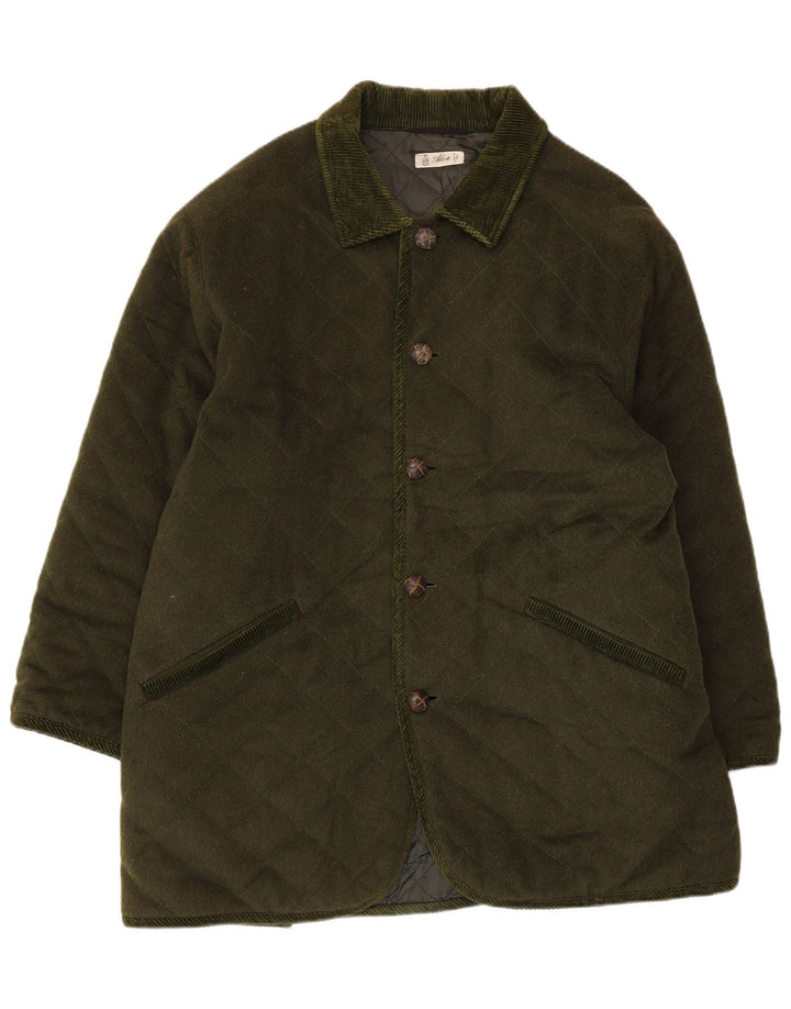 Vintage hombres chaqueta acolchada tamaño 40 verde grande