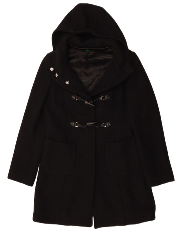 Benetton Trenca Con Capucha IT 44 Medium Negro Lana
