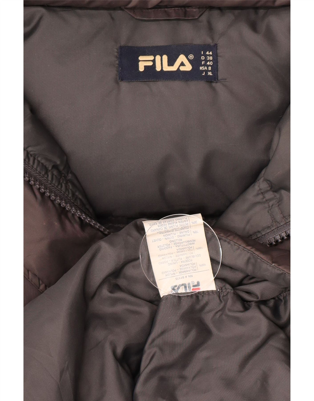 Abrigo acolchado con capucha Fila Mujer IT 44 Nylon gris medio